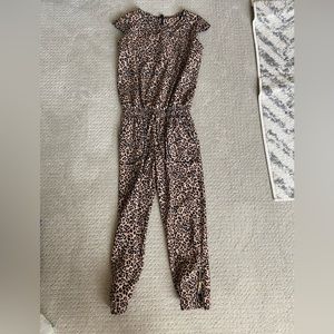Albion Girls Leopard Print Jumpsuit - Brown and Black